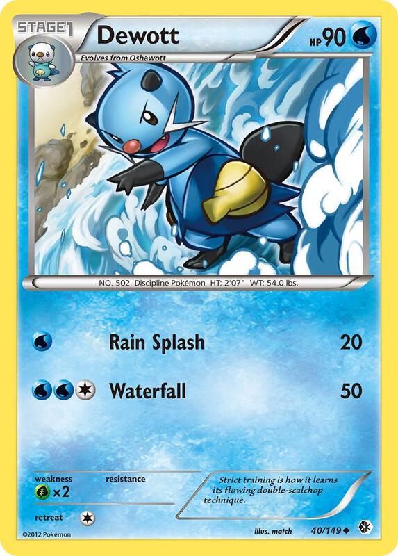 Dewott Pokemon card from Boundaries Crossed