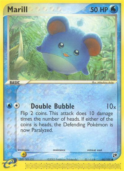 Marill Pokemon card from Sandstorm