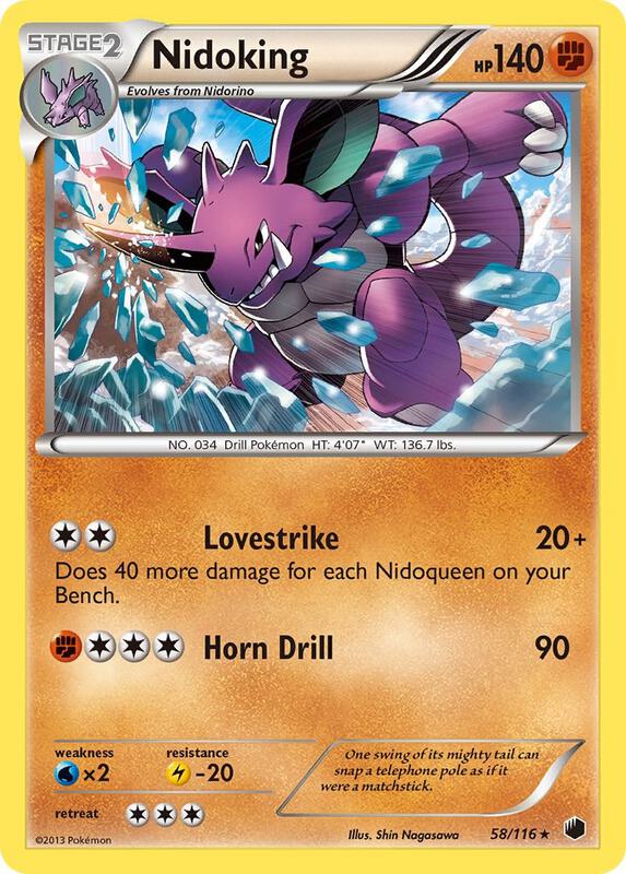 Nidoking Pokemon card from Plasma Freeze