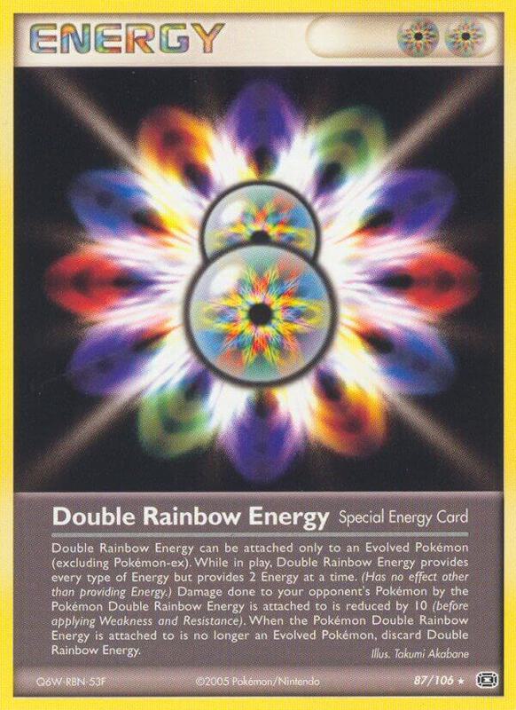 Double Rainbow Energy Pokemon card from Emerald