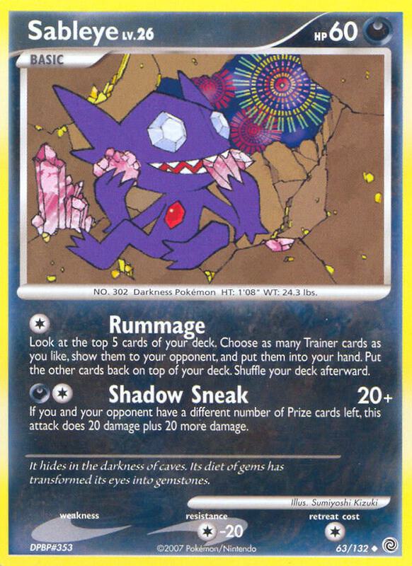 Sableye Pokemon card from Secret Wonders
