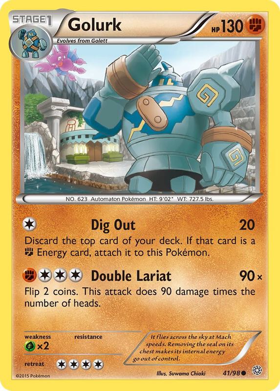 Golurk (41) Pokemon card from XY - Ancient Origins