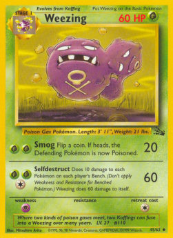 Weezing Pokemon card from Fossil