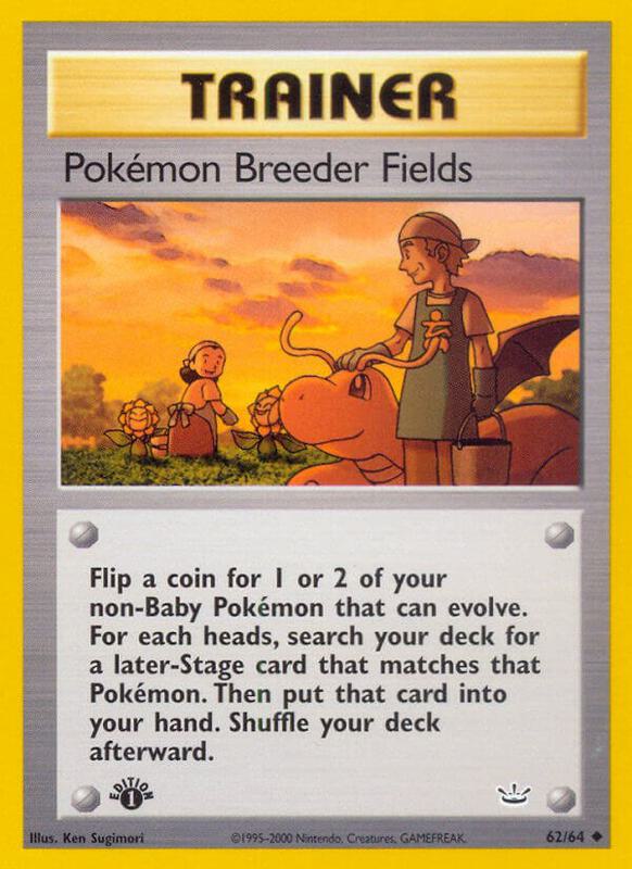 Pokemon Breeder Fields Pokemon card from Neo Revelation
