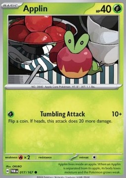 Applin Pokemon card from Twilight Masquerade