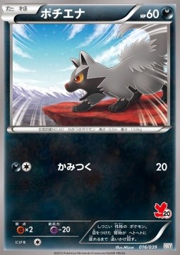 Poochyena Pokemon card from XY Beginning Set