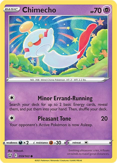 Chimecho Pokemon card from SWSH05: Battle Styles