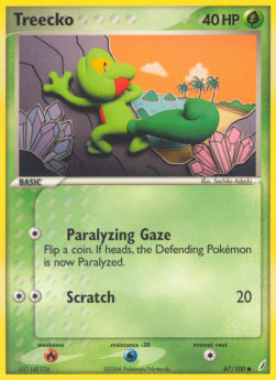 Treecko Pokemon card from EX Crystal Guardians