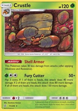 Crustle Pokemon card from Unified Minds