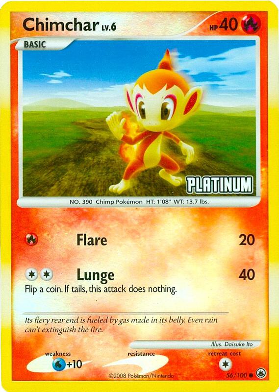 Chimchar Pokemon card from Burger King Promos