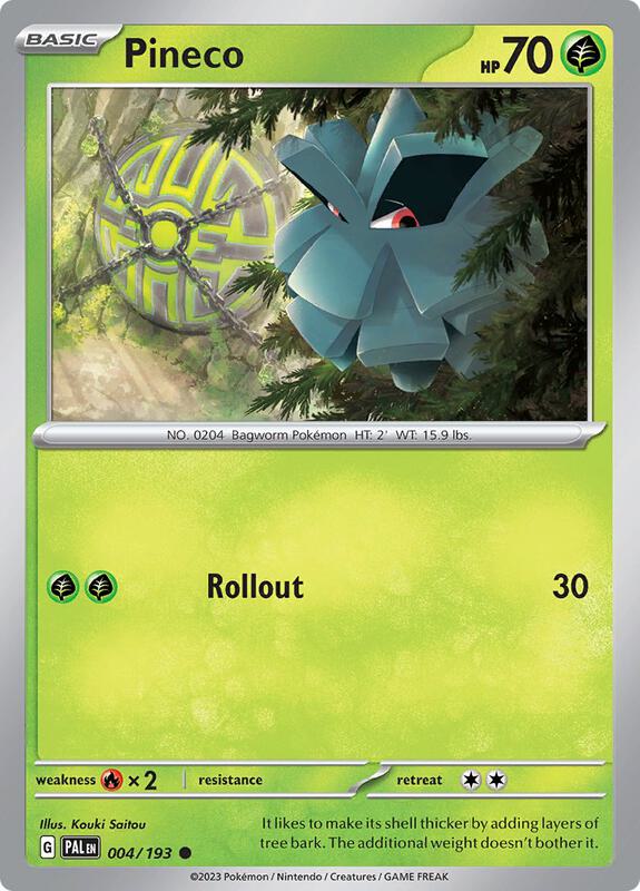 Pineco Pokemon card from SV02: Paldea Evolved