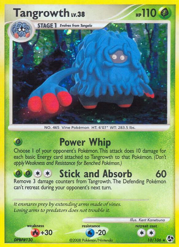 Tangrowth Pokemon card from Great Encounters