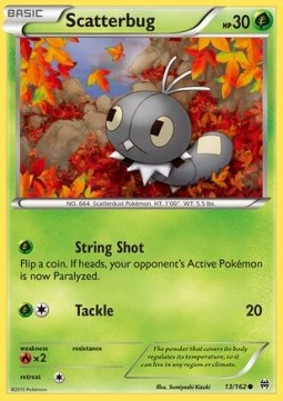 Scatterbug Pokemon card from BREAKthrough