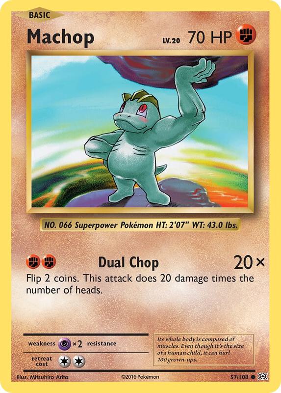 Machop Pokemon card from XY - Evolutions
