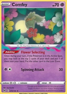 Comfey Pokemon card from Lost Origin