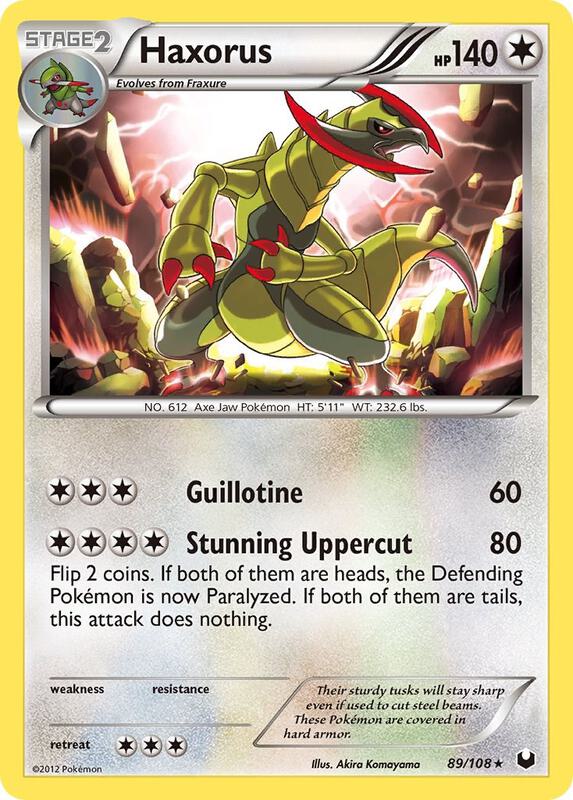 Haxorus Pokemon card from Dark Explorers