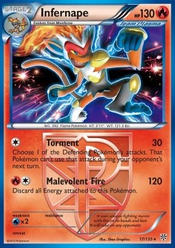 Infernape Pokemon card from Plasma Storm