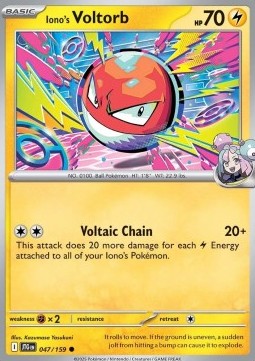 Iono's Voltorb Pokemon card from Journey Together