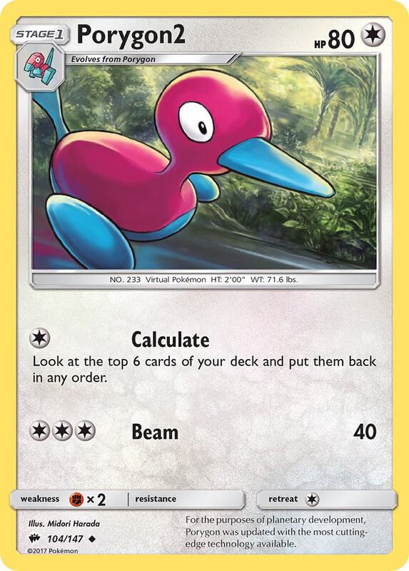 Porygon2 Pokemon card from SM - Burning Shadows