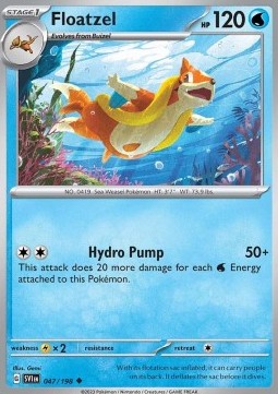Floatzel Pokemon card from Scarlet Violet