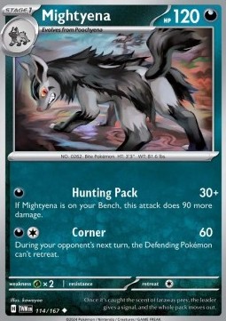 Mightyena Pokemon card from Twilight Masquerade