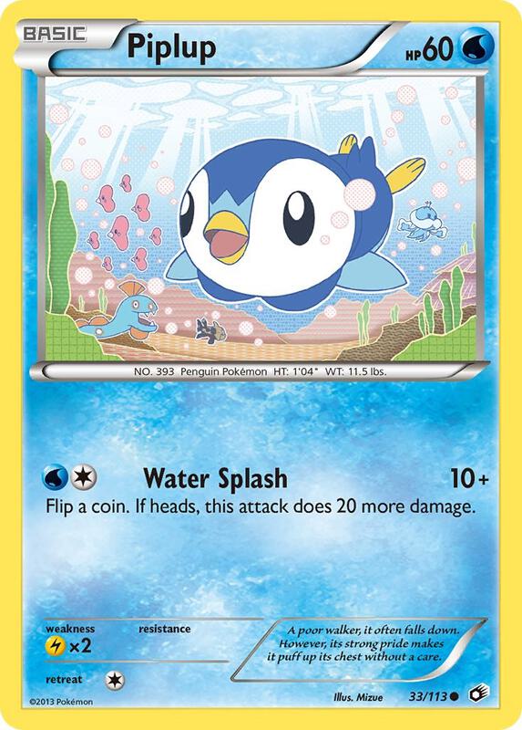 Piplup Pokemon card from Legendary Treasures