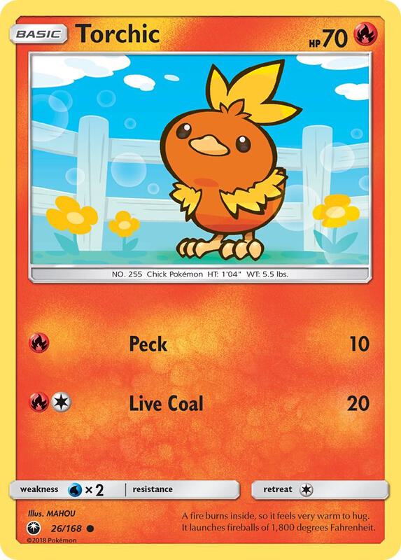 Torchic (26) Pokemon card from SM - Celestial Storm