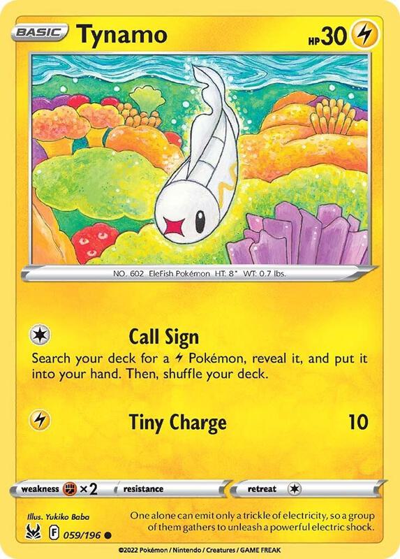 Tynamo Pokemon card from SWSH11: Lost Origin