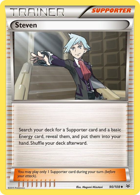 Steven Pokemon card from XY - Roaring Skies