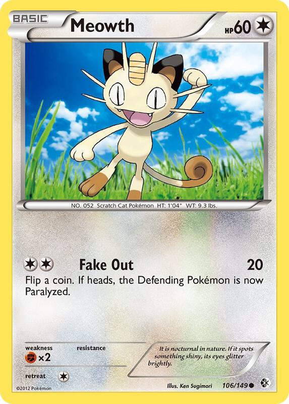 Meowth Pokemon card from Boundaries Crossed