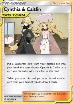 Cynthia & Caitlin Pokemon card from Cosmic Eclipse