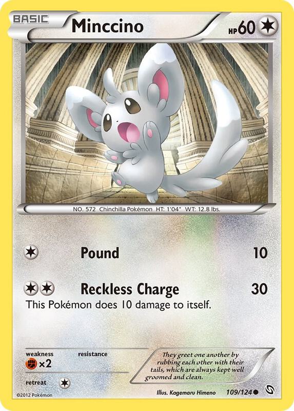 Minccino Pokemon card from Dragons Exalted