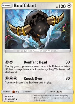 Bouffalant Pokemon card from Burning Shadows