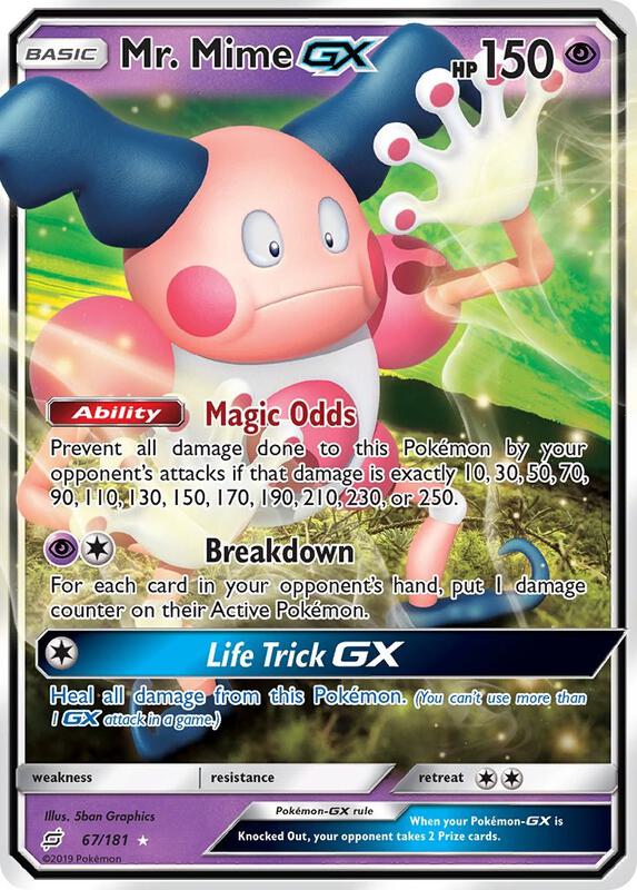 Mr. Mime GX Pokemon card from SM - Team Up