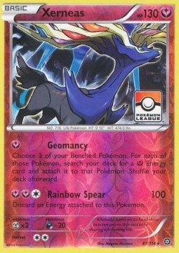 Xerneas Pokemon card from Steam Siege