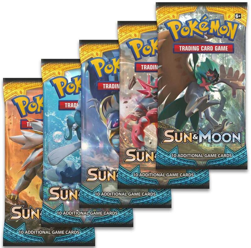 Sun & Moon Booster Pack Art Bundle [Set of 5] Pokemon card from SM Base Set