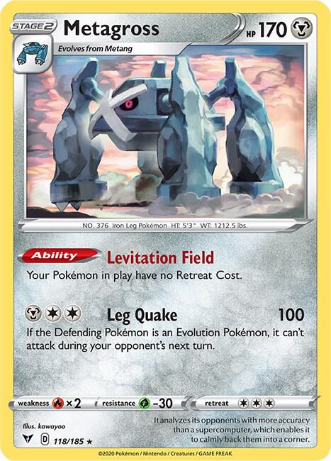 Metagross Pokemon card from SWSH04: Vivid Voltage