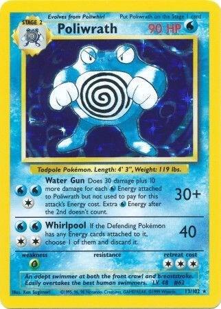 Poliwrath Pokemon card from Base Set 2