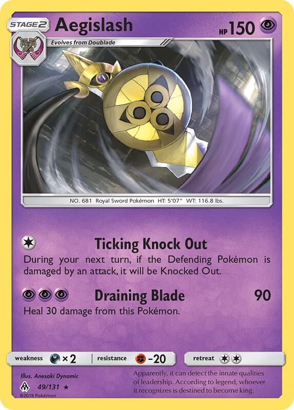 Aegislash Pokemon card from SM - Forbidden Light