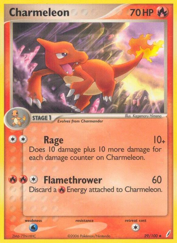 Charmeleon Pokemon card from Crystal Guardians