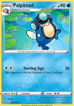 Palpitoad Pokemon card from Rebel Clash