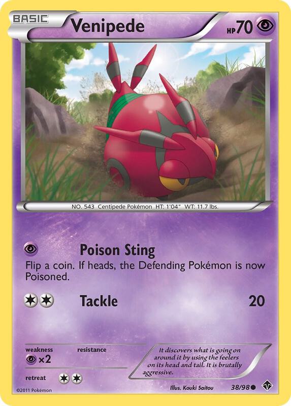 Venipede Pokemon card from Emerging Powers