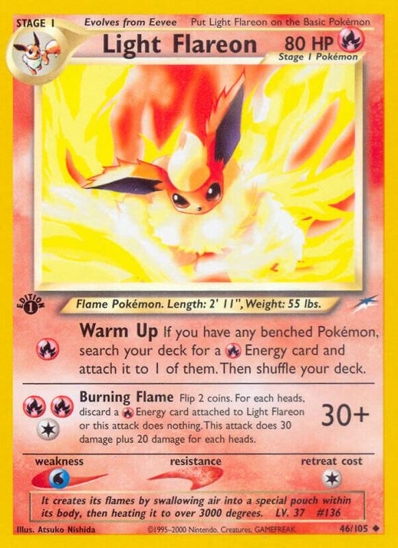 Light Flareon Pokemon card from Neo Destiny