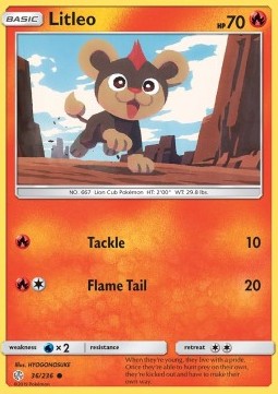 Litleo (Holo) Pokemon card from Cosmic Eclipse