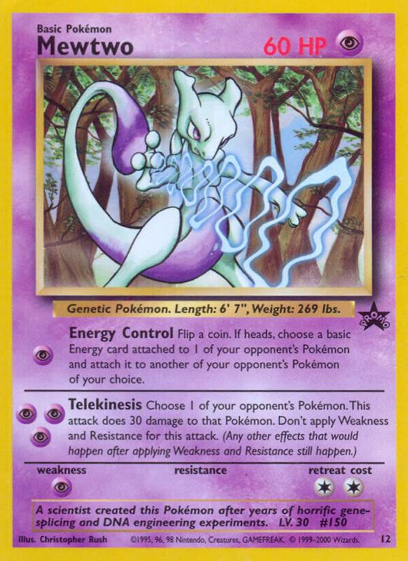 Mewtwo (12) Pokemon card from WoTC Promo