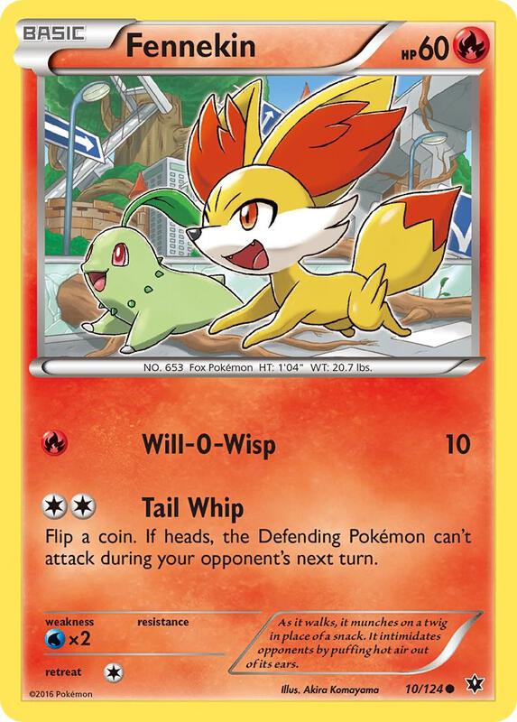 Fennekin (10) Pokemon card from XY - Fates Collide