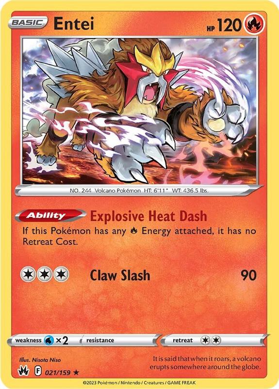 Entei Pokemon card from Crown Zenith