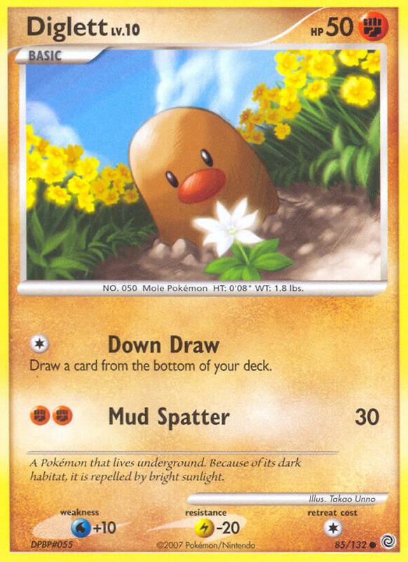 Diglett Pokemon card from Secret Wonders