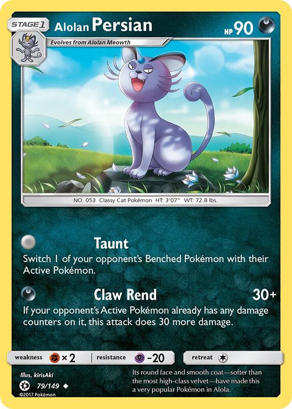 Alolan Persian Pokemon card from SM Base Set
