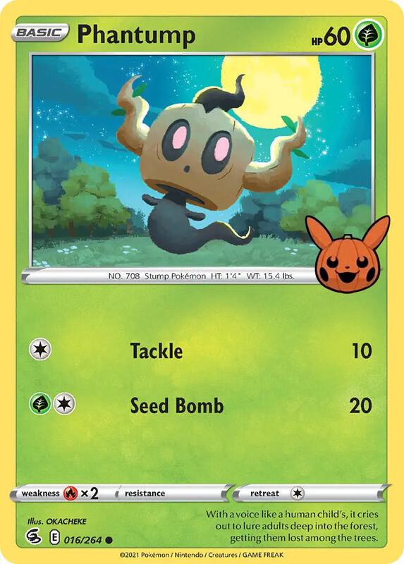 Phantump Pokemon card from Trick or Trade BOOster Bundle